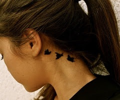 ear behind tattoo bird tattoos birds