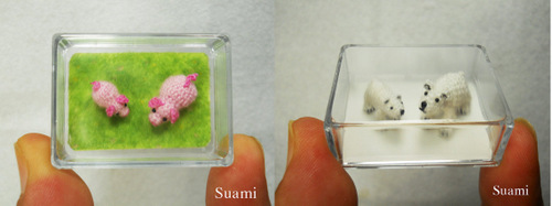 06-SuAmi-Mini-Crocheted-Animals-Pig-and-Piglet-Polar-Bears