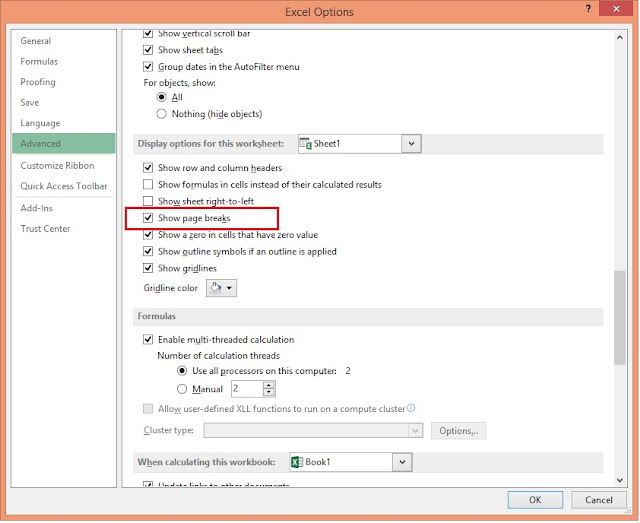 ExcelFlash How to remove Page Break lines