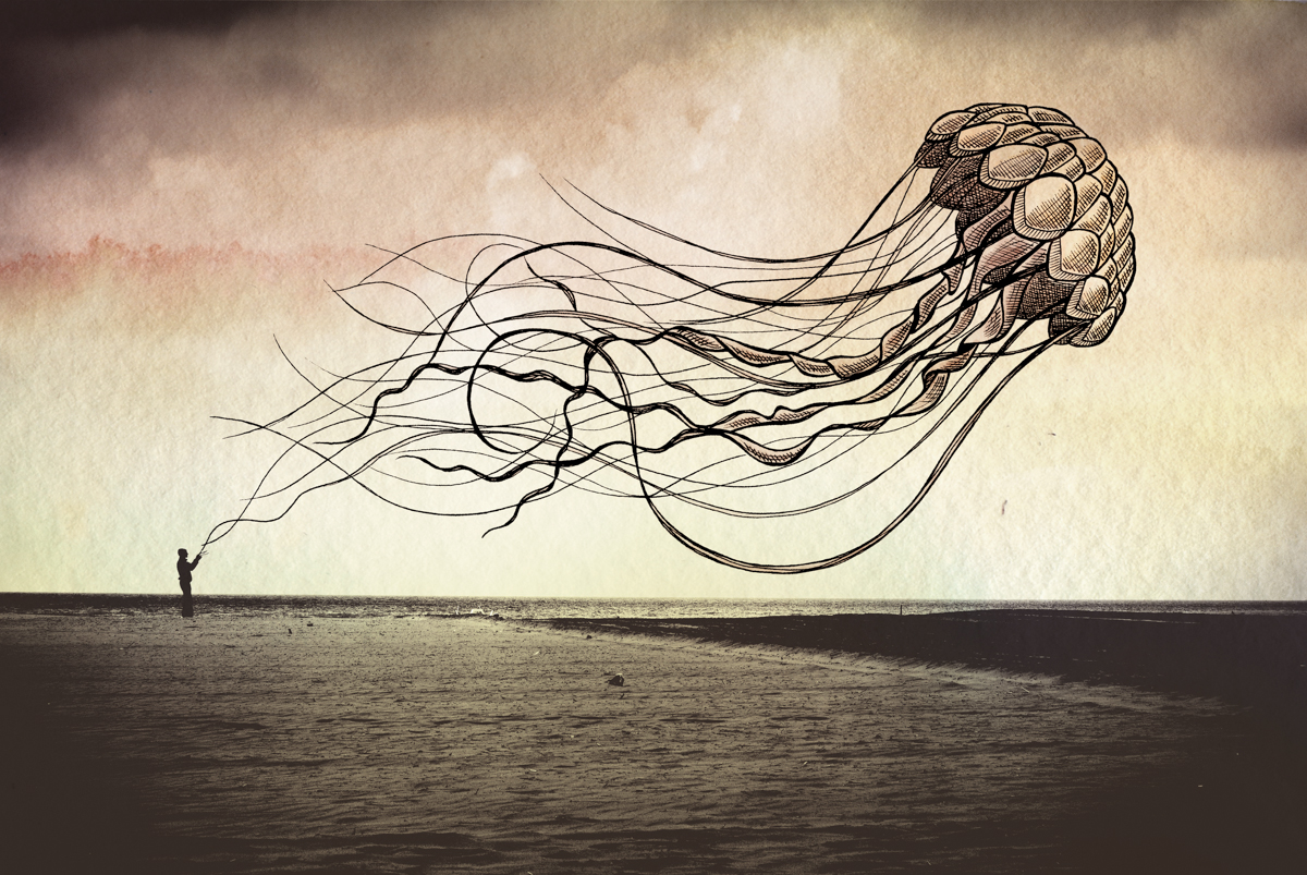 11-Jellyfish-Giulia-Pex-Human-Body-and-the-Ocean-Drawings-on-Photos-www-designstack-co