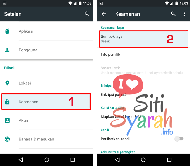 setting kunci keamanan android