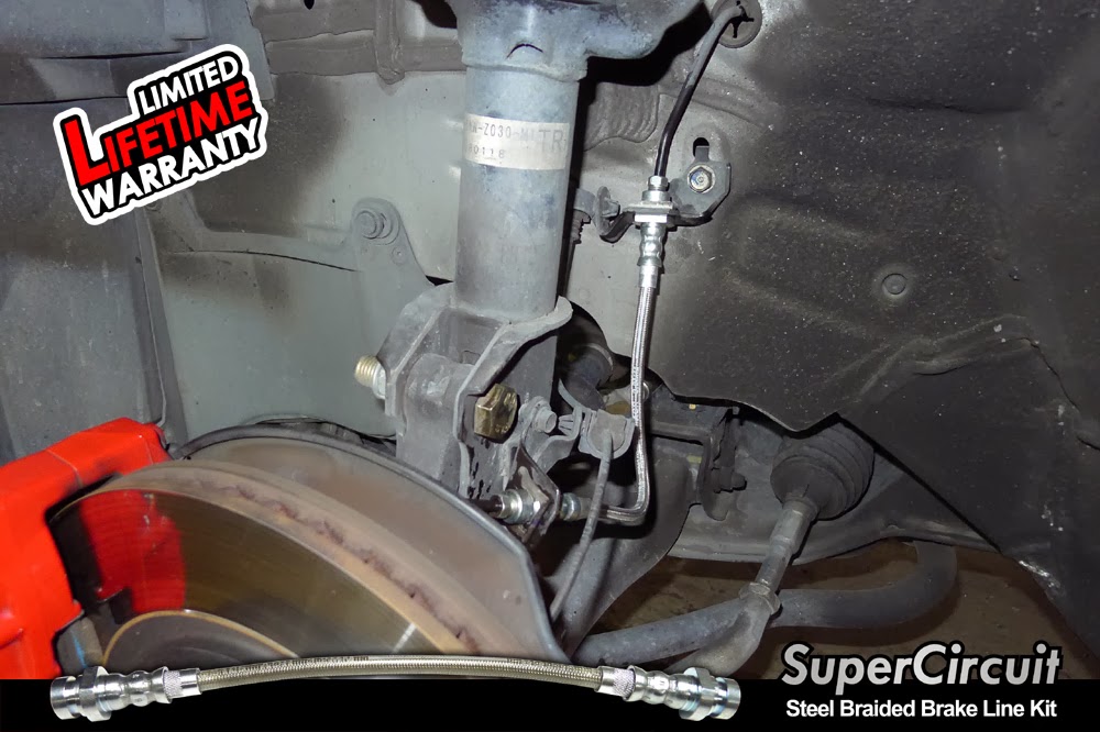 SUPERCIRCUIT Steel Braided Brake Lines: Honda Civic Type-R Steel