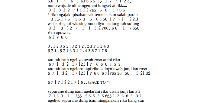 Not Angka Lungset Versi Pianika Atau Recorder