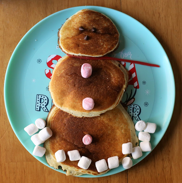 snowman pancakes