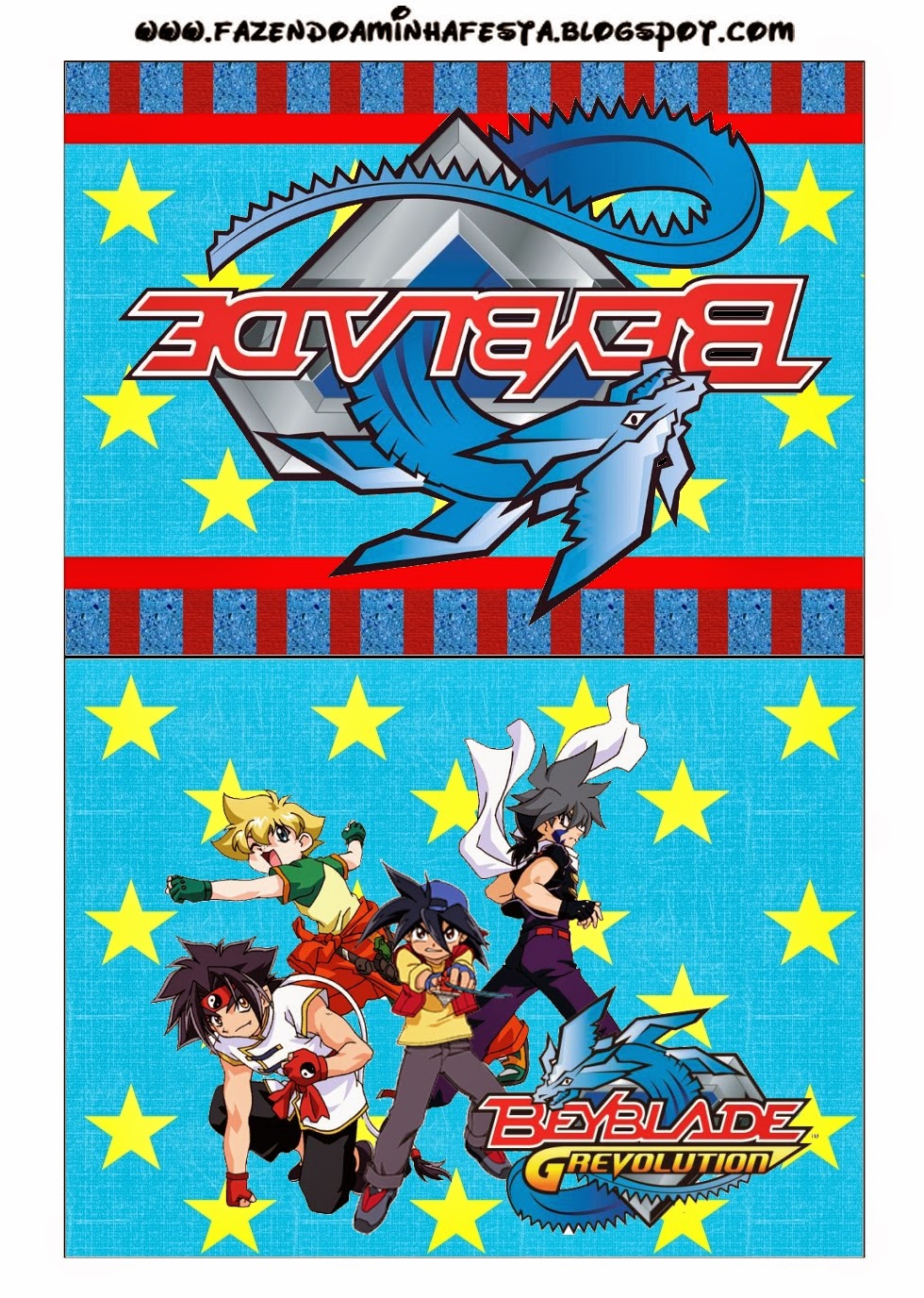 Etiqueta para Imprimir Gratis de Beyblade.