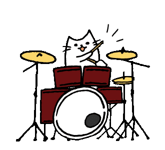 LINE Creators' Stickers - Drummer of cat [animation] Example with GIF ...