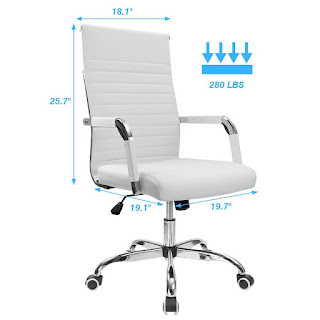 Dimensions of seat components white office chair Furmax