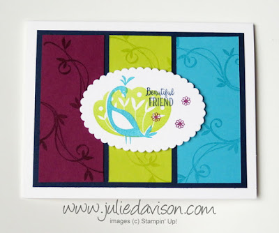 Stampin' Up! Beautiful Peacock ~ 2018 Sale-a-Bration ~ Color Challenge ~ www.juliedavison.com