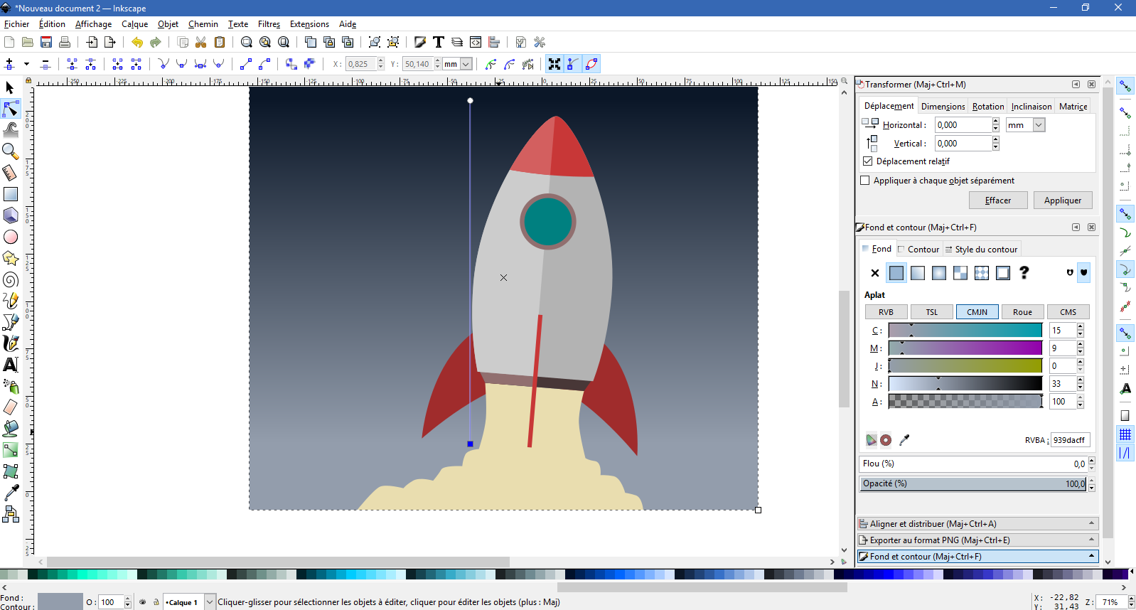 Dessiner une fusée facile avec Inkscape (en 9 étapes)