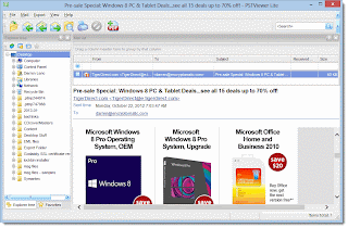Eml Viewer Pro email viewer main screen. Image shows an html email rendered in EmlViewer Pro email viewer software for MS Windows.