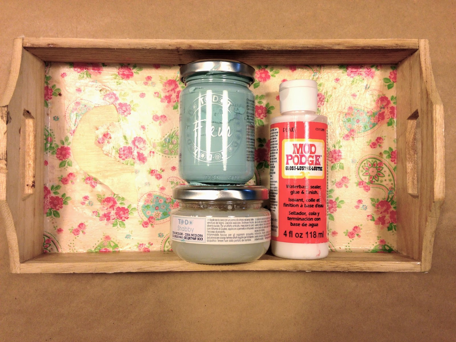 Delipapel Renovamos una bandeja de decoupage con chalk paint paso a paso