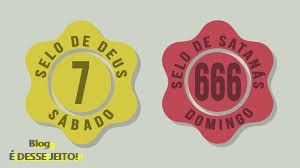 Imagem do Selo de DEUS representado aqui pelo Número 7, e o do papado 666