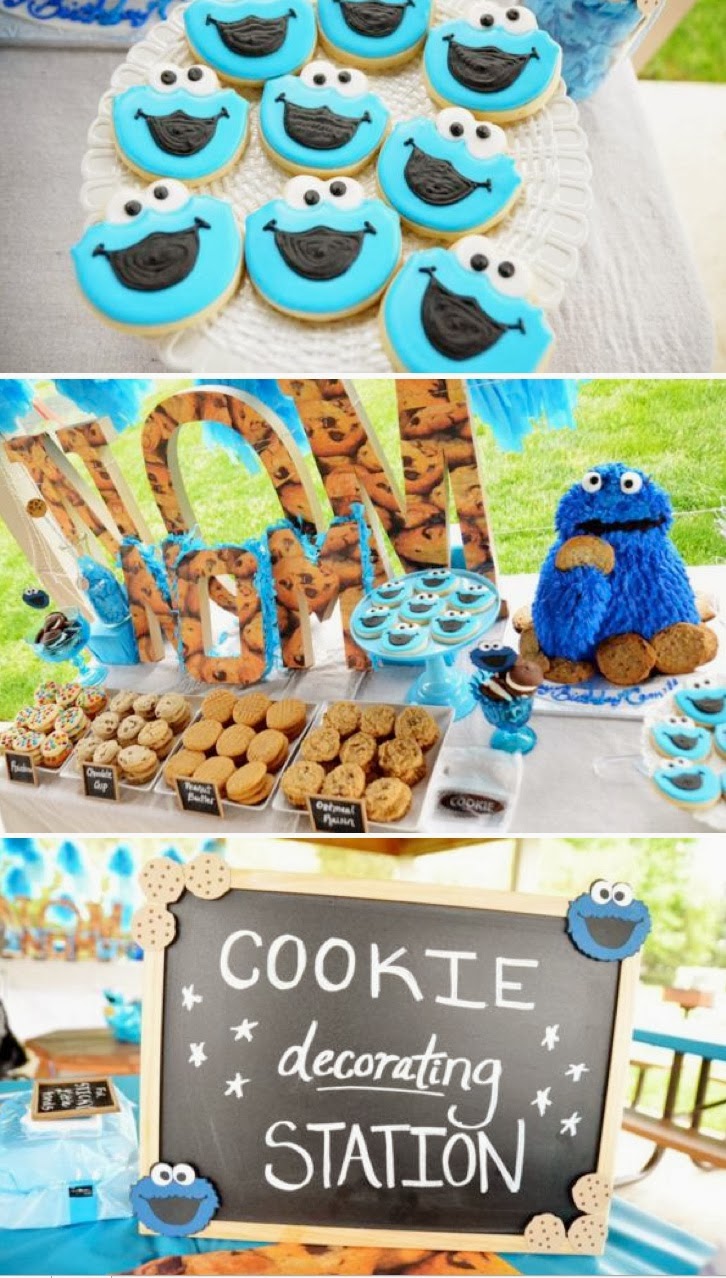 tema festa menino infantil aniversário cookie monsters