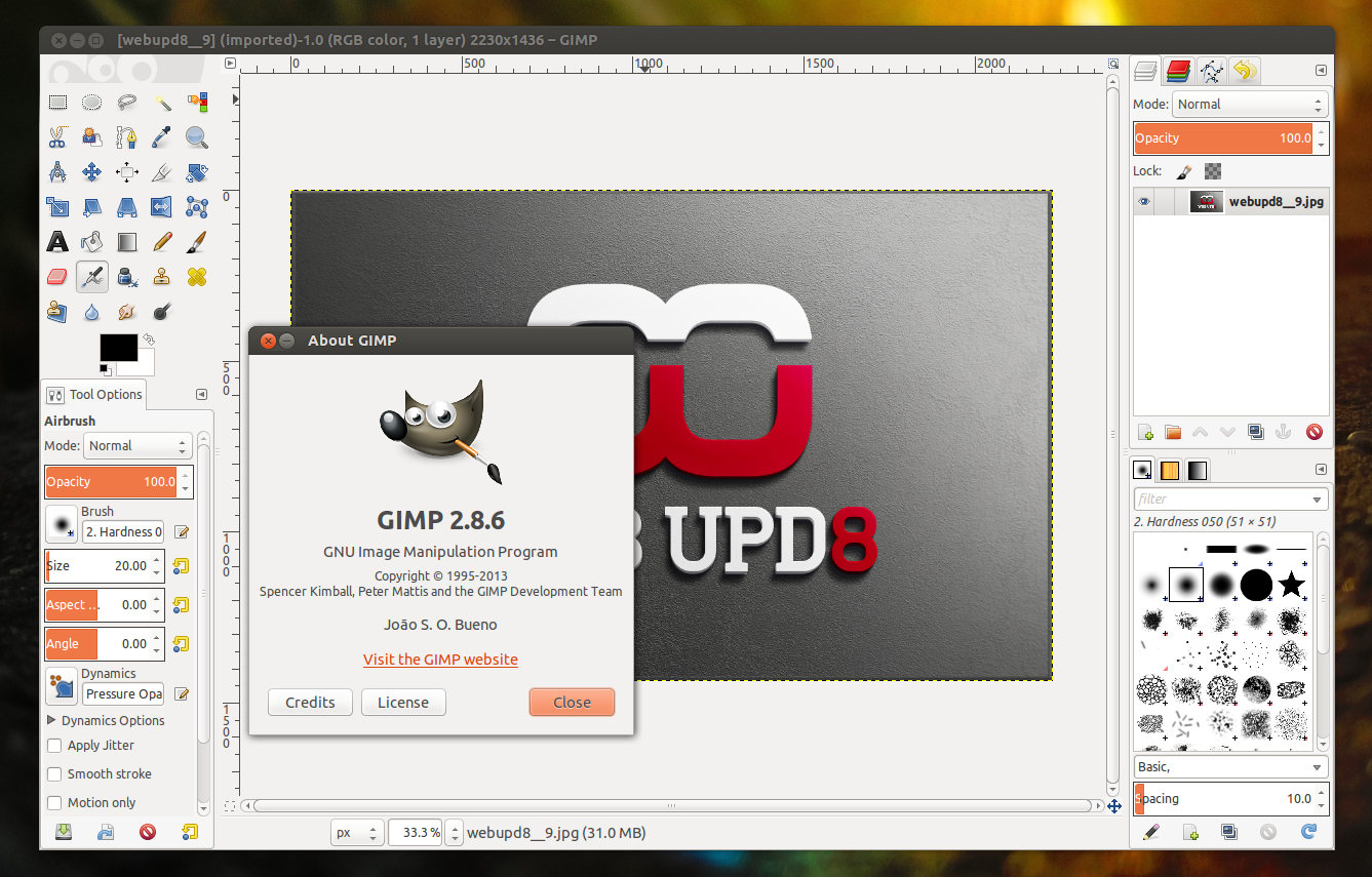 Upd com. Установка gimp. Gimp лицензия. Gimp Linux. Gimp Ubuntu.