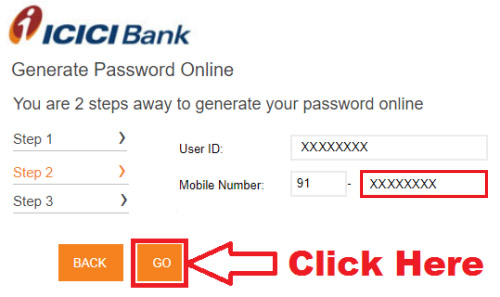 icici net banking forgot password