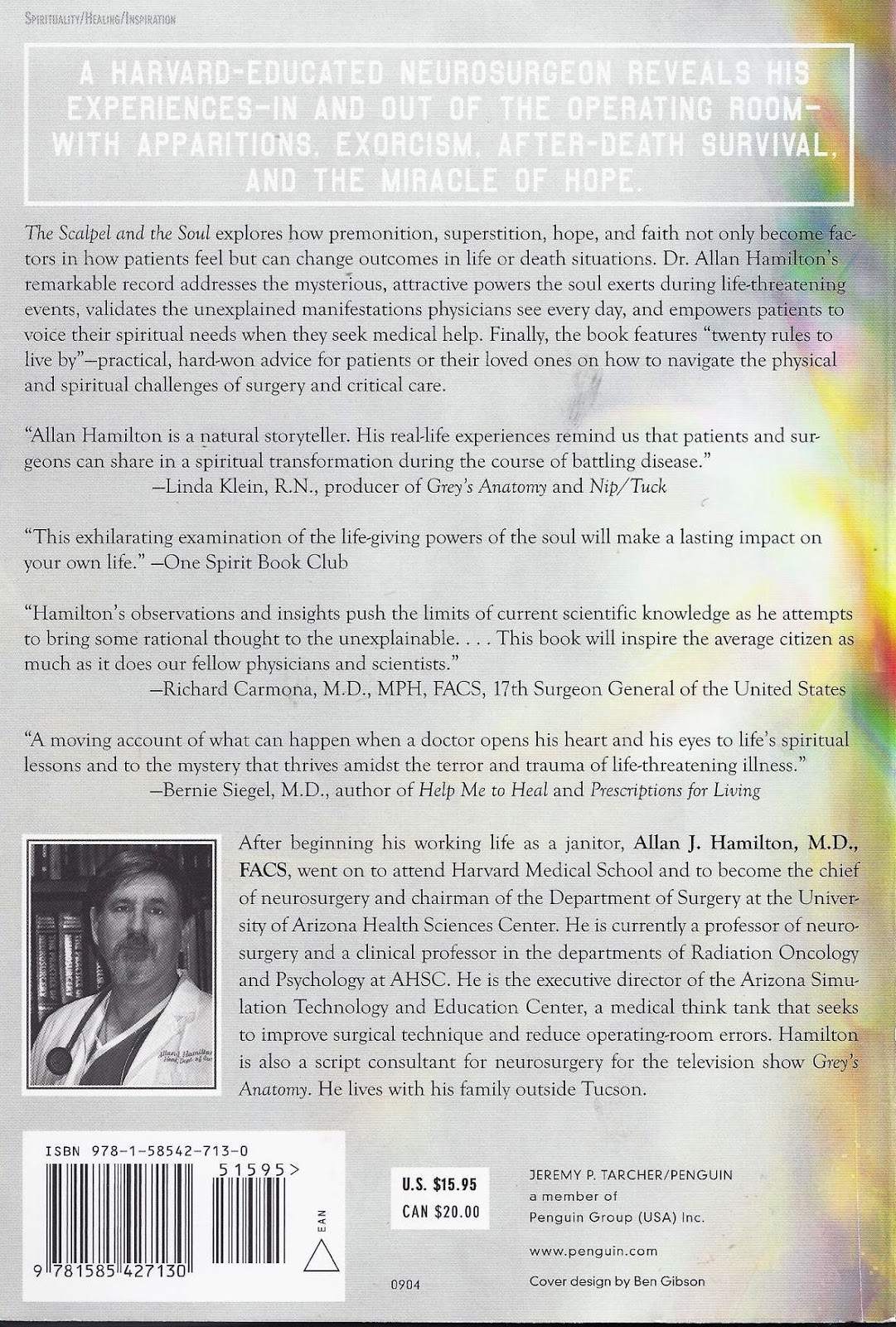 Pat's Books Read, Reviewed, To Read The Scalpel and the Soul by Allan J Hamilton MD,FACS