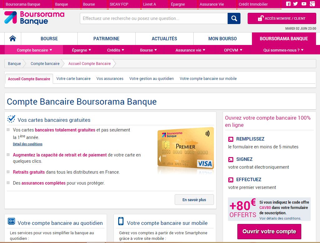 OFFRE BANCAIRE BOURSORAMA visual data 3