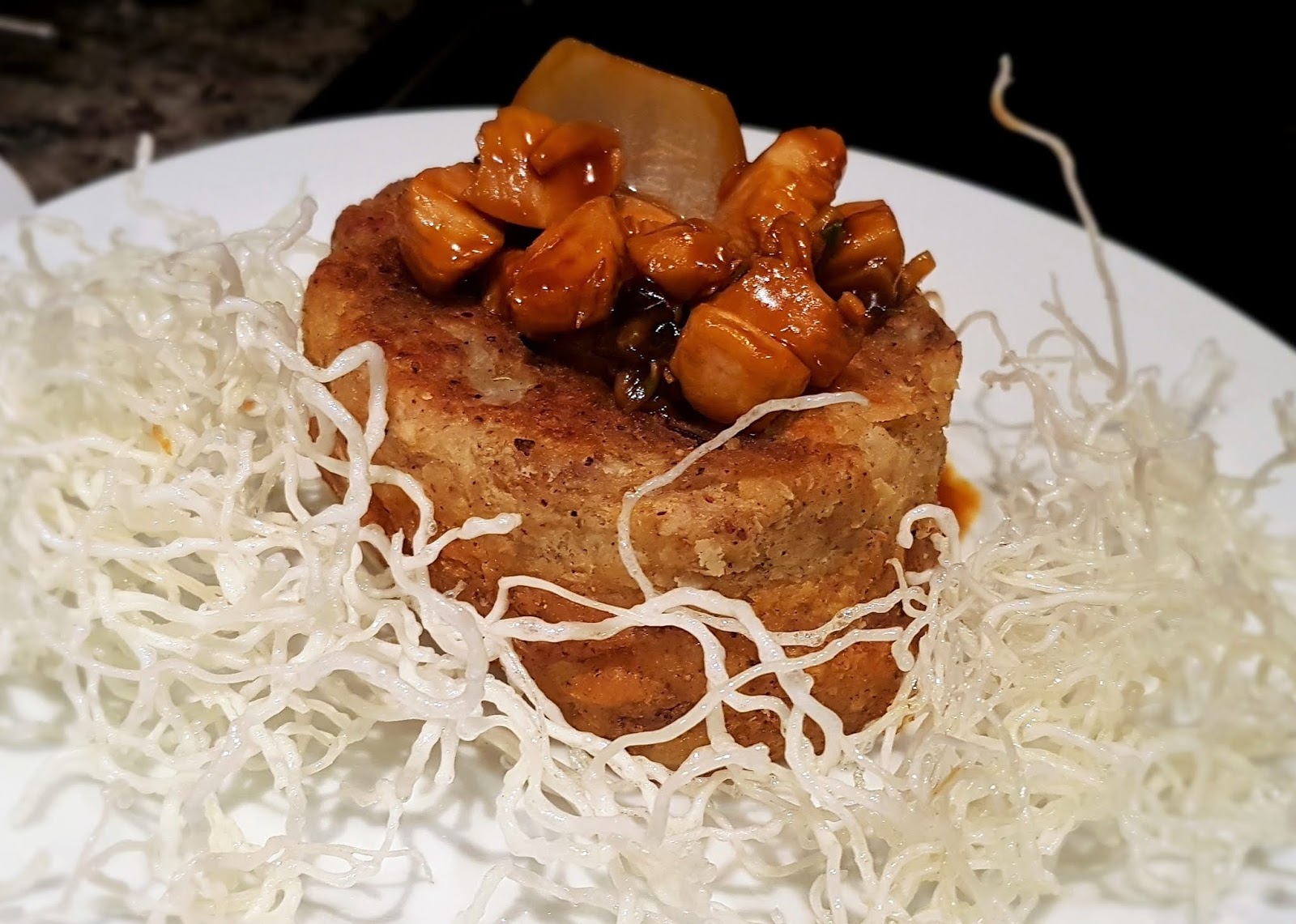 YAM BASKET WITH KUNG PAO CHICKEN