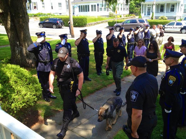 Despedida perro policía al que practican la eutanasia