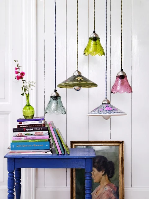 coloured glass pendant lampshades