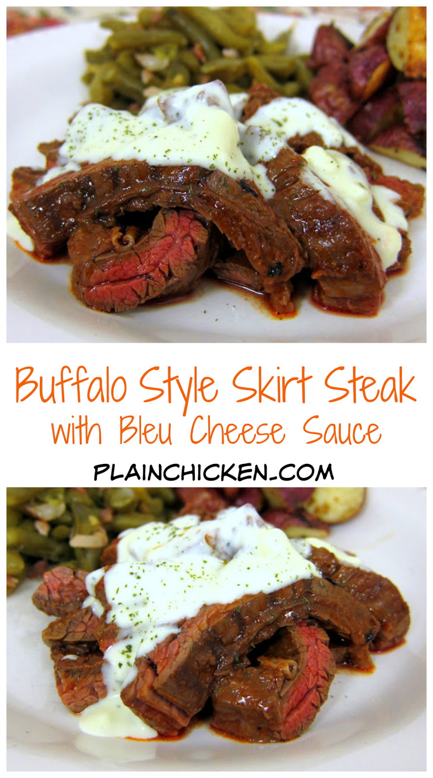 Buffalo Style Skirt Steak with Bleu Cheese Sauce Plain Chicken®