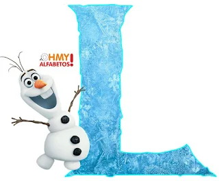 Alfabeto de Olaf de Frozen Sonriendo.