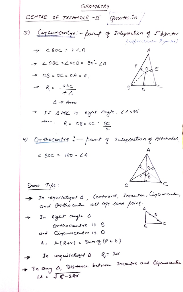 centers-of-triangle-centroid-incenter-circumcenter-orthocenter-for-ssc-cgl