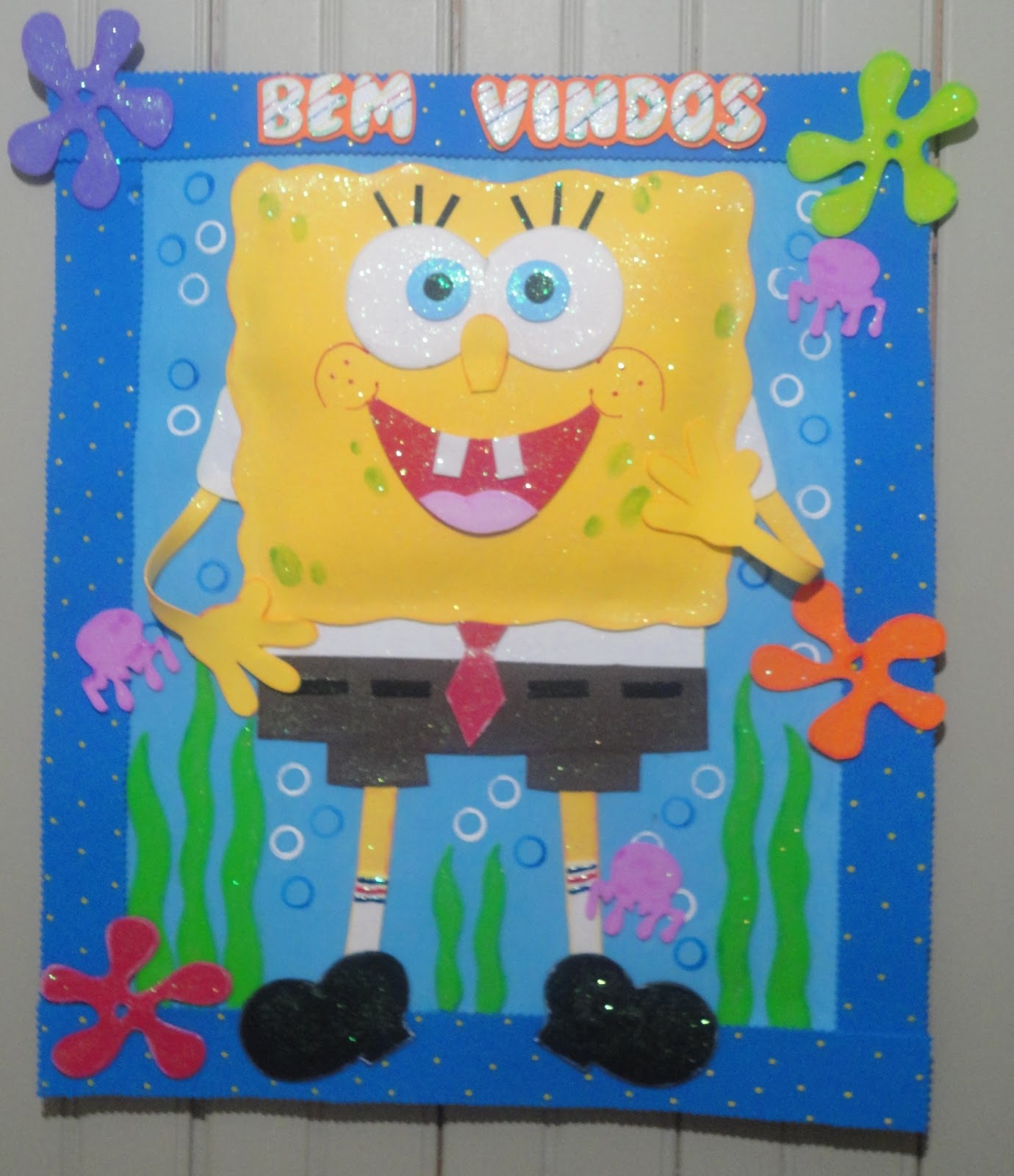 Ediele Araujo Decoração Sala de Aula Bob Esponja e Amigos