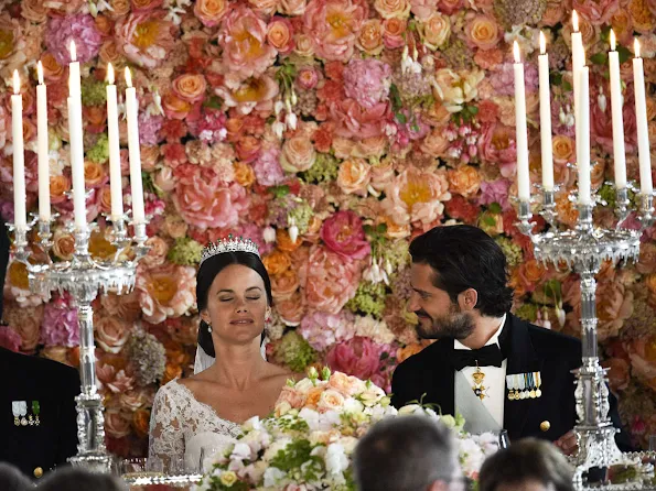 Swedish Royal Family held a wedding dinner in honor of Prince Carl Philip and Princess Sofia at the Royal Palace