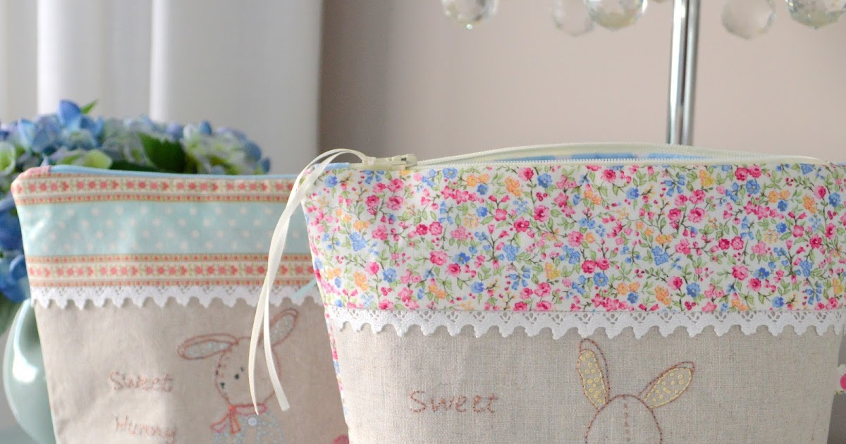 Gee's Projects Zipper Pouch, Embroidered Toiletry Bag