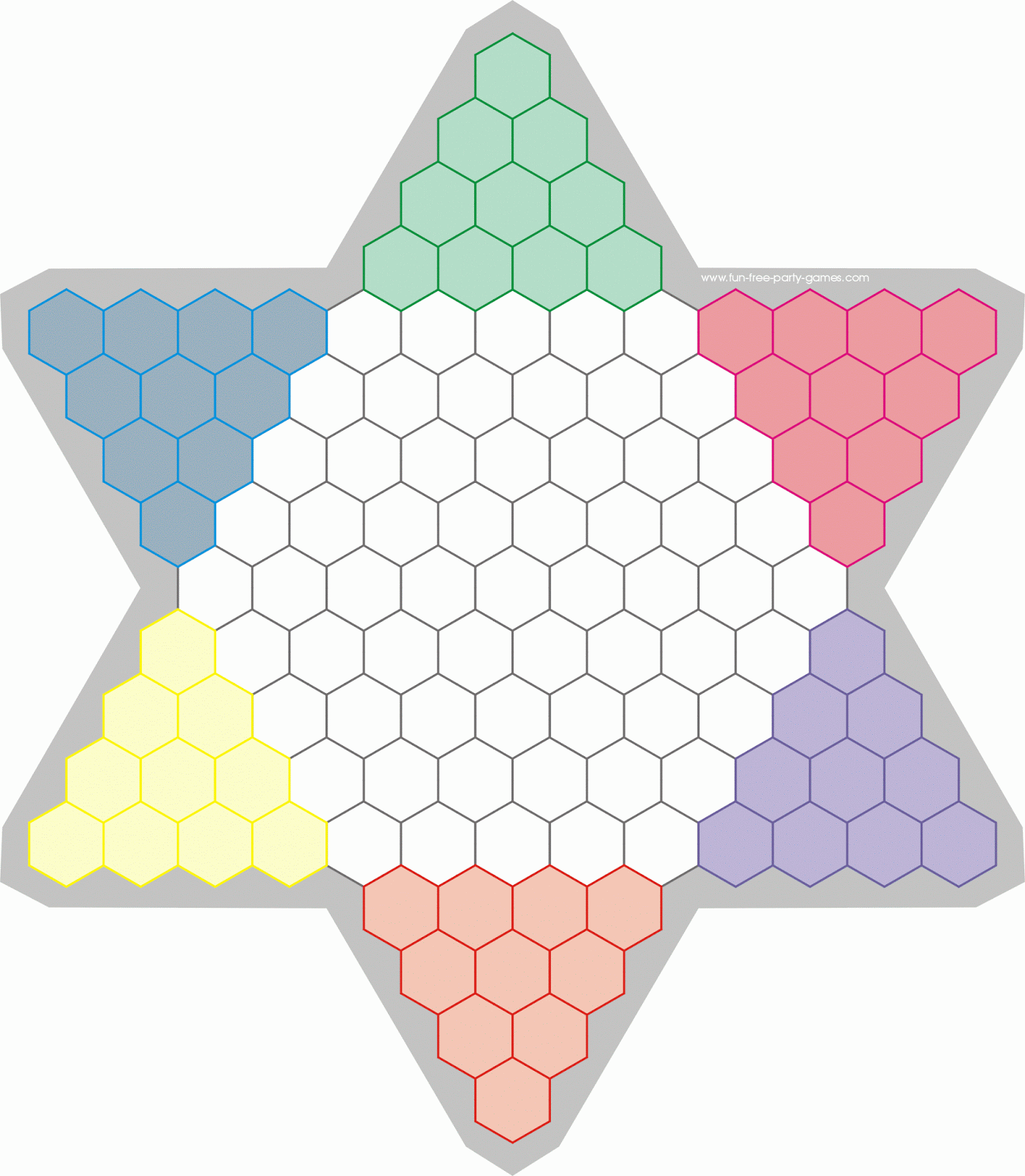 Printable Chinese Checkers Board Template - Printable Templates