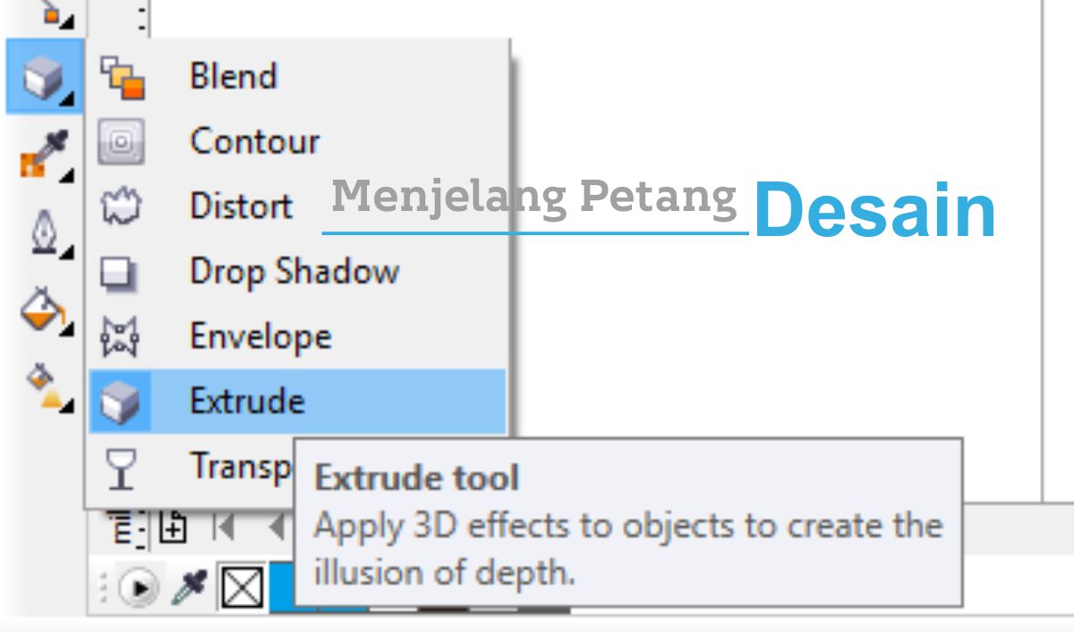 Mengenal Fungsi Extrude Tool pada CorelDRAW Tutorial Design