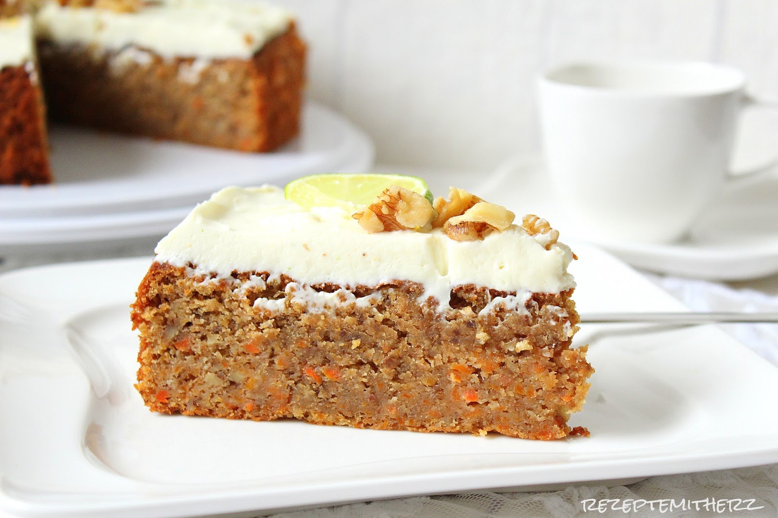 carrot cake, möhrenkuchen, möhrenkuchen mit mascarpone limettencreme ...