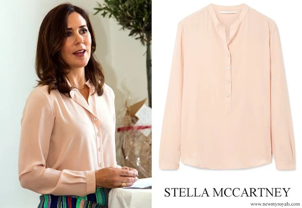 Crown Princess Mary wore STELLA MCCARTNEY Eva silk crepe de chine blouse