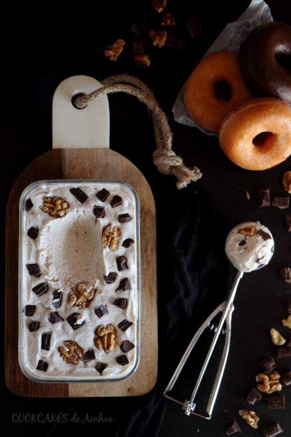 Helado de Plátano, Chocolate y Nueces. Mi versión del Chunky Monkey Ice Cream. Cookcakes de Ainhoa