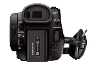 Sony FDR-AX100/B, rear view controls with OLED Tru-finder EVF