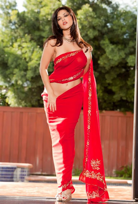 Sunny Leon Changing Her Saaree - Sunny Leone Red Saree | Sex Pictures Pass