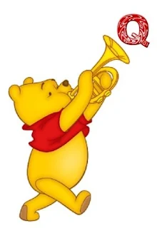 Alfabeto de Winnie the Pooh tocando la Trompeta. Alphabet with Winnie the Pooh with a Trumpet.