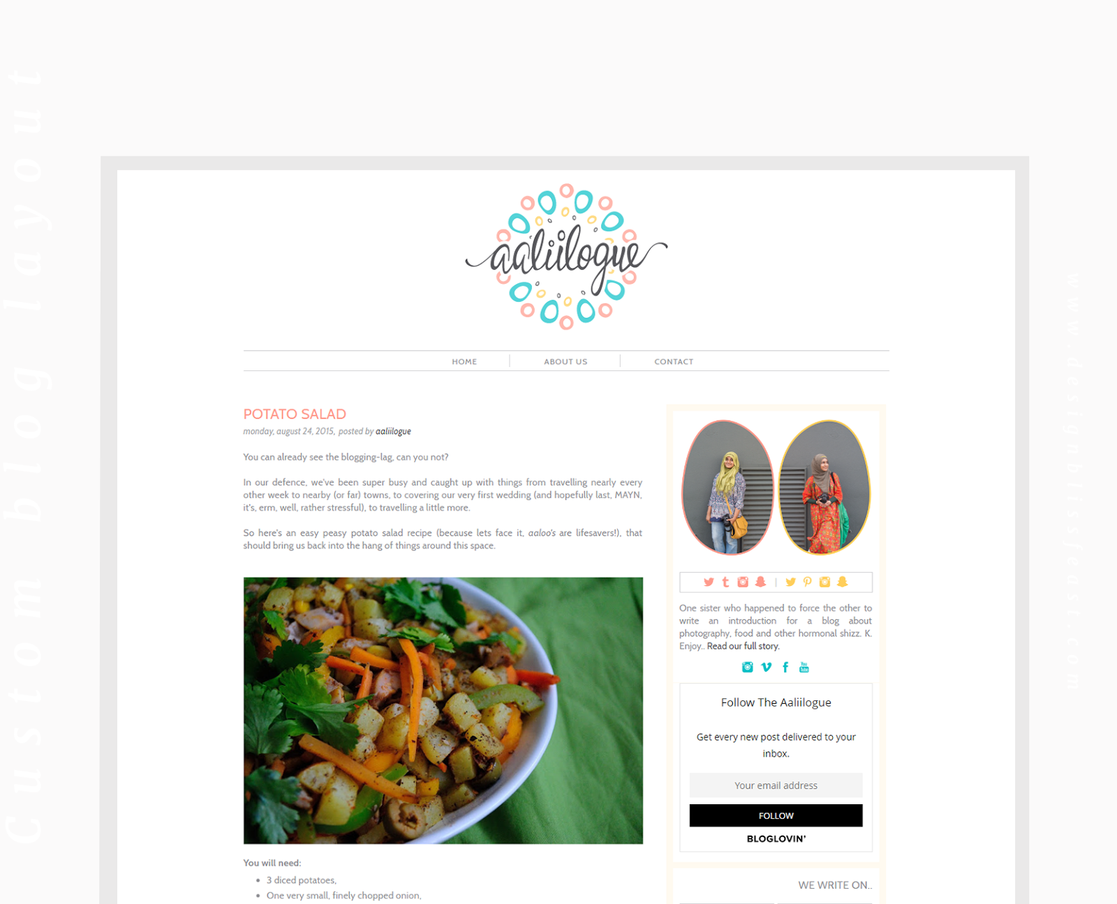 Custom Blogger Blog makeover with Blog Branding | designblissfeast.com