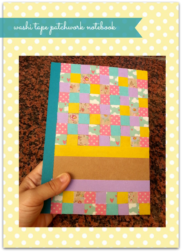 washi tape patchwork notebook DIY