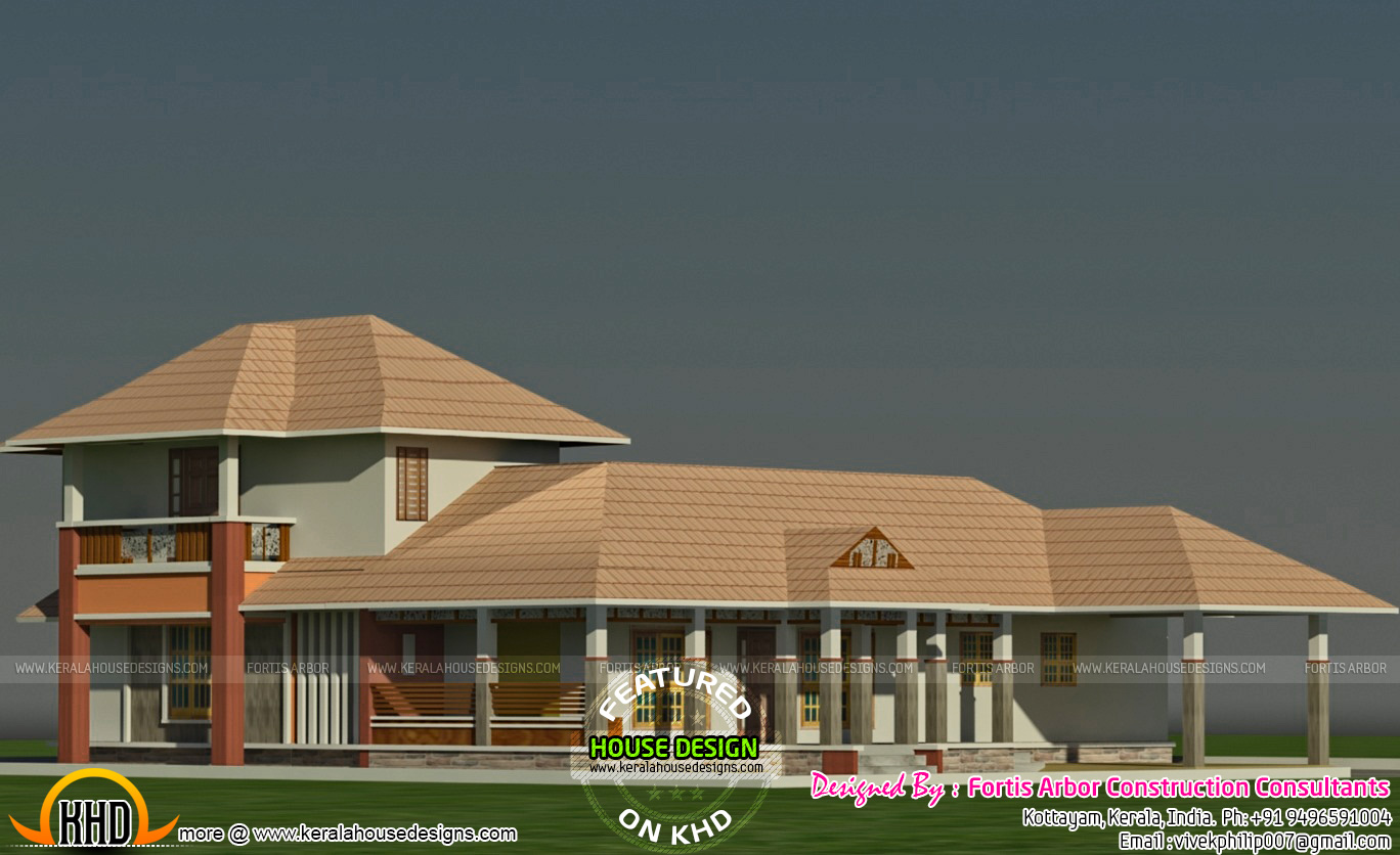 Traditional mix house design by Fortis Arbor Kerala Home Design and