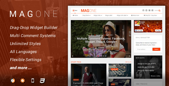 MagOne - V4.3.1 Responsive Newspaper & Magazine Template
