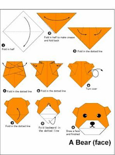 membuat beruang menggunakan kertas origami