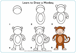 how to draw a monkey