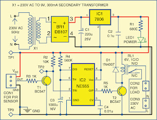 Simple Motion Detector Using NE555 Timer Circuit