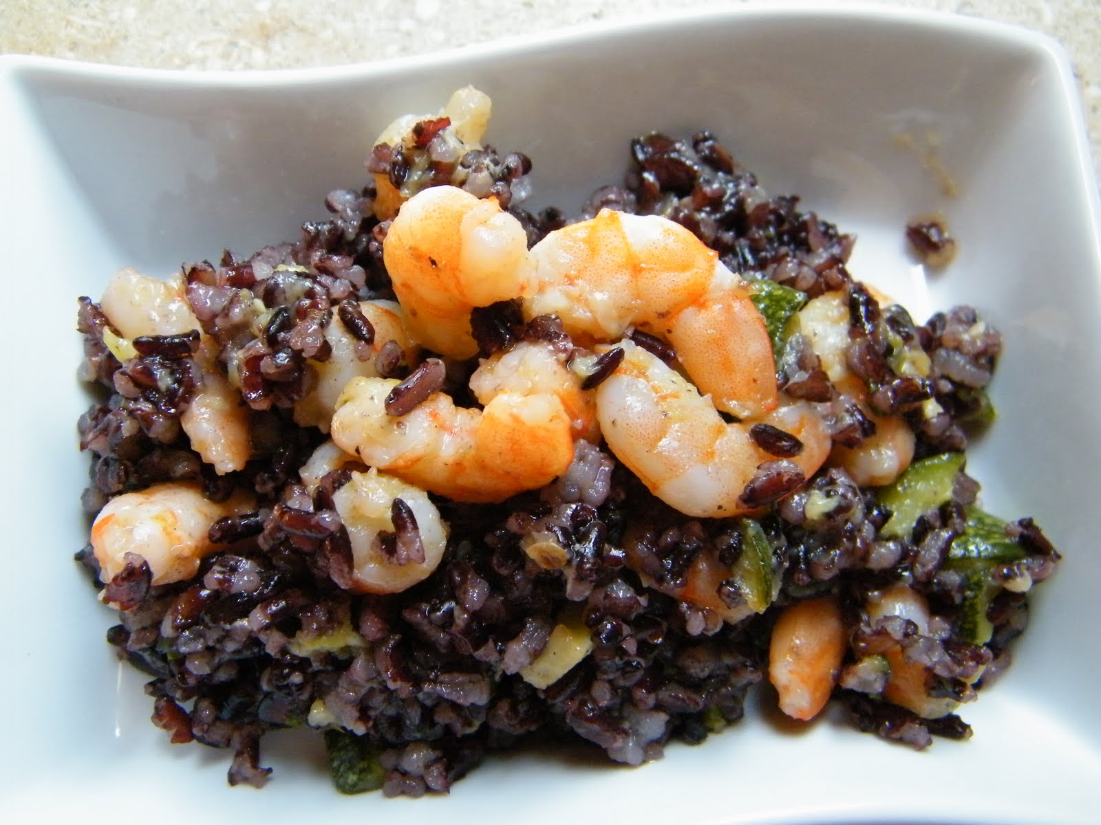 Riso venere con gamberi e zucchine SERENA IN CUCINA