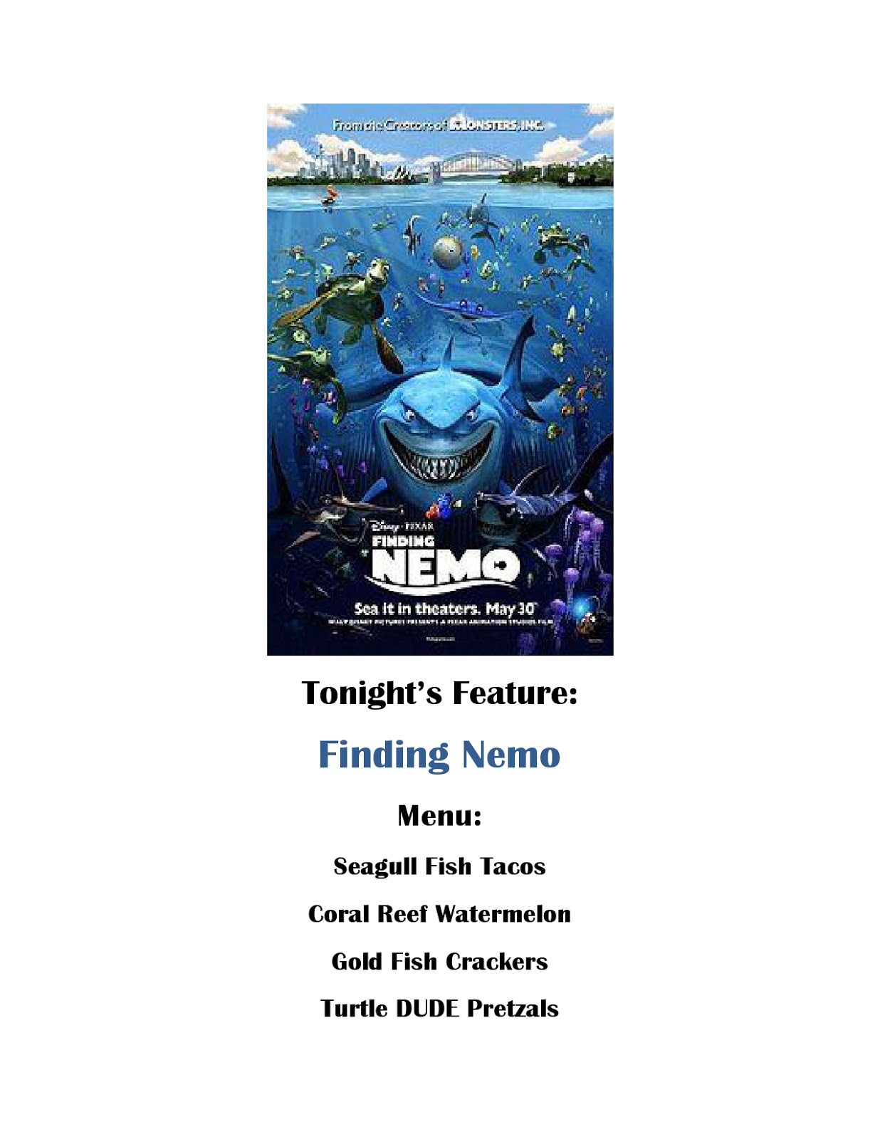 Disney Family Movie Night Finding Nemo Disney Family Movie Night Finding Nemo