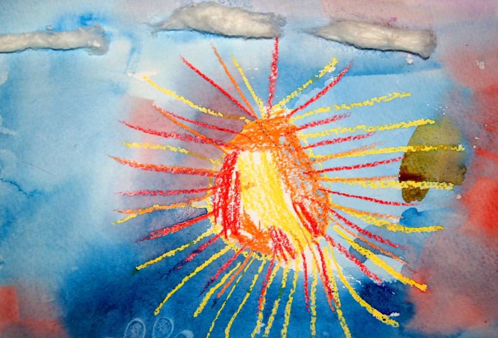 Ярче солнца песня speed up. Рисунки детей яркое солнце. Дарю солнышко. Конспект рисование яркое солнышко крошками цветных карандашей.