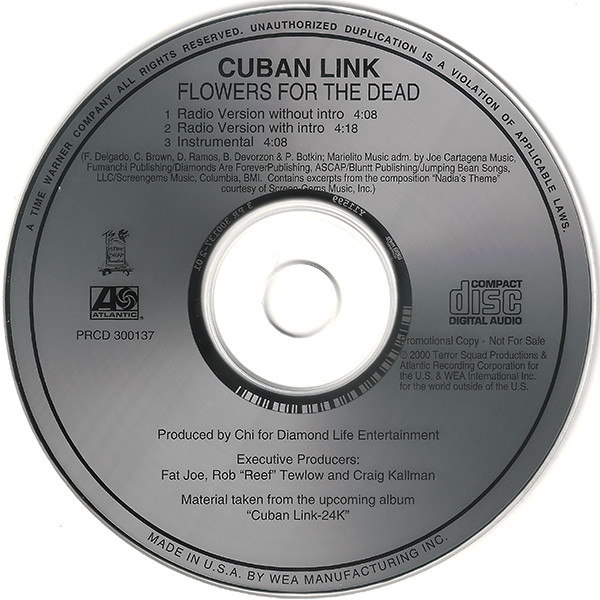 Raise The Levels Of Da Boom Cuban Link Flowers For The Dead CD