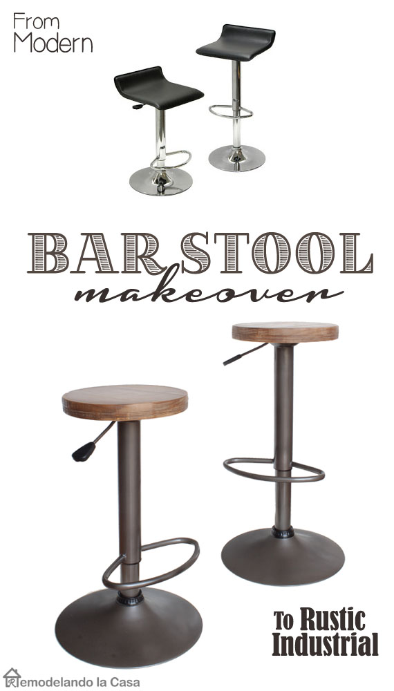 Bar Stool Makeover From Modern To, Modern Rustic Bar Stools